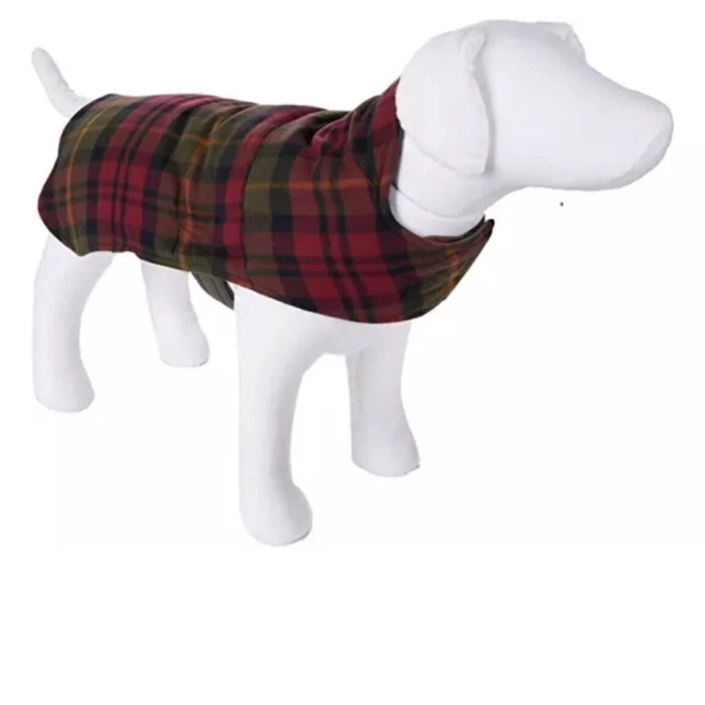 L.L.Bean Dog Plaid Multi Reversible Field Coat for Dogs Small NWT